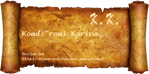 Komáromi Karina névjegykártya